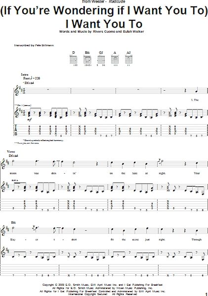 (If You're Wondering If I Want You To) I Want You To - Guitar TAB, New, Main