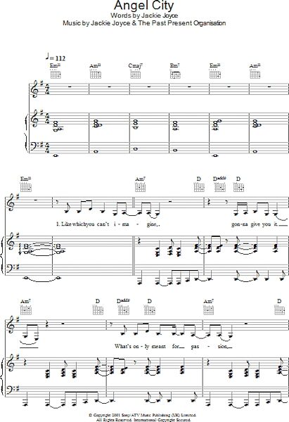 Angel City - Piano/Vocal/Guitar, New, Main