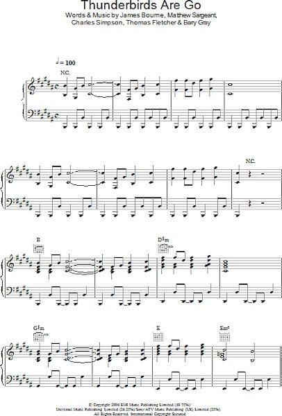 Thunderbirds Are Go - Piano/Vocal/Guitar, New, Main