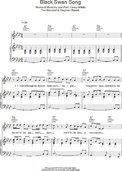 Black Swan Song - Piano/Vocal/Guitar, New, Main