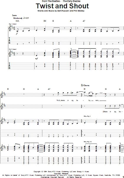 Twist And Shout - Guitar TAB, New, Main