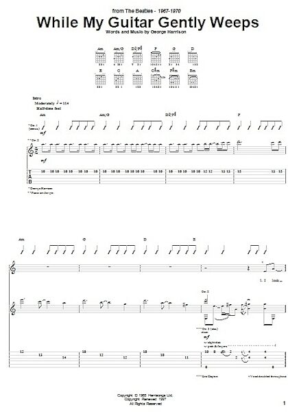 While My Guitar Gently Weeps - Guitar TAB, New, Main