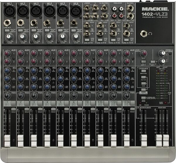 Mackie 1402-VLZ3 14-Channel Mixer, Top