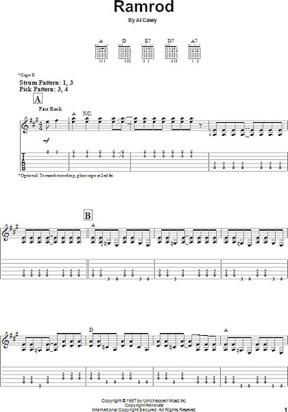 Ramrod - Easy Guitar with TAB, New, Main
