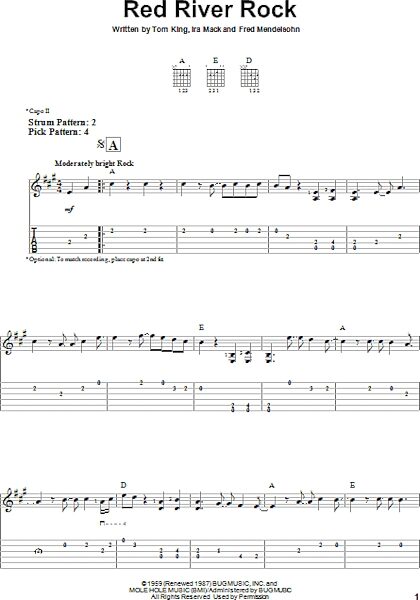 Red River Rock - Easy Guitar with TAB, New, Main