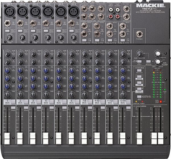 Mackie 1402-VLZ Pro 14-Channel Mixer, Top View