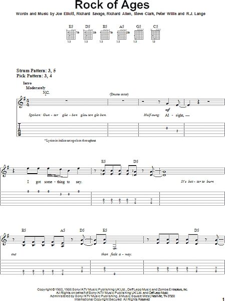 Rock Of Ages - Easy Guitar with TAB, New, Main
