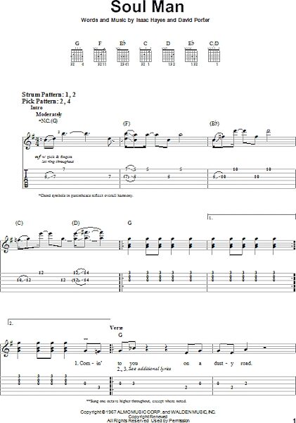 Soul Man - Easy Guitar with TAB, New, Main