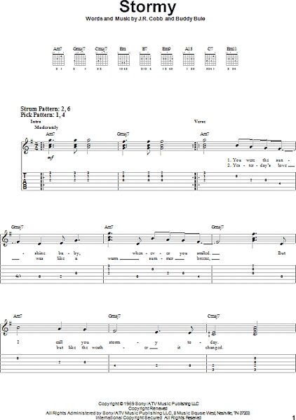 Stormy - Easy Guitar with TAB, New, Main