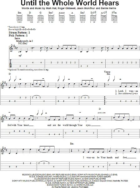 Until The Whole World Hears - Easy Guitar with TAB, New, Main