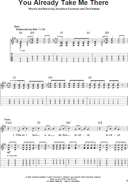 You Already Take Me There - Guitar Tab Play-Along, New, Main