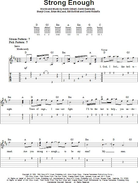 Strong Enough - Easy Guitar with TAB, New, Main