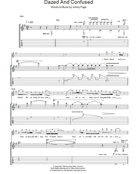 Dazed And Confused - Guitar TAB, New, Main