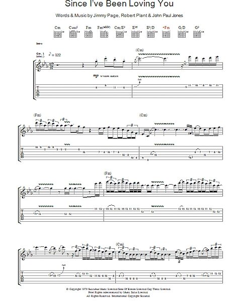 Since I've Been Loving You - Guitar TAB, New, Main