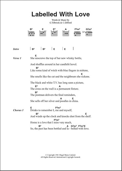 Labelled With Love - Guitar Chords/Lyrics, New, Main