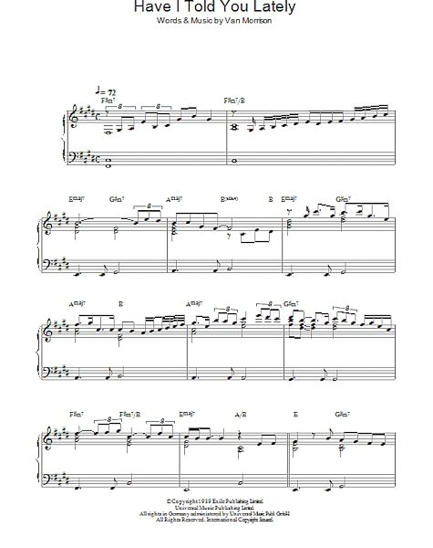 Have I Told You Lately - Piano Solo, New, Main