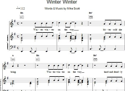 Winter Winter - Piano/Vocal/Guitar, New, Main