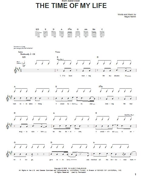 Time Of My Life - Guitar TAB, New, Main