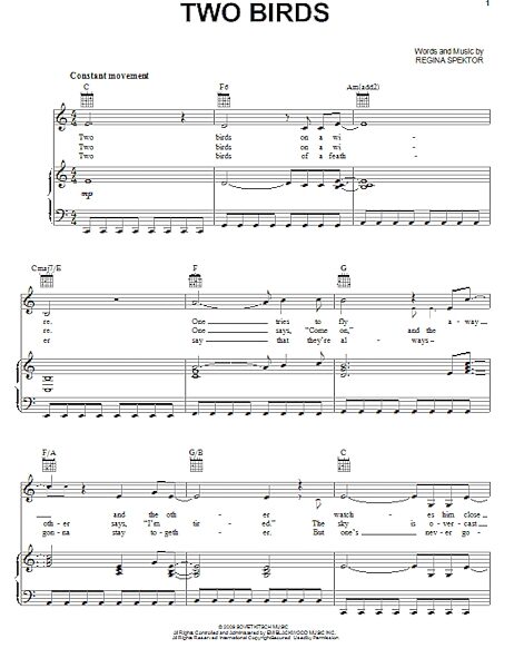 Two Birds - Piano/Vocal/Guitar, New, Main