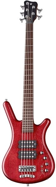 Warwick GPS Corvette Double Buck 5 Electric Bass, 5-String (with Gig Bag), Burgundy Red Oil