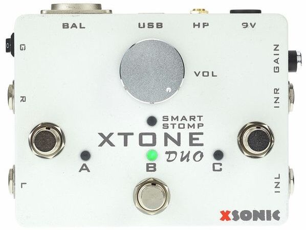 XSonic XTone Duo Guitar and Microphone Audio Interface Pedal, Top