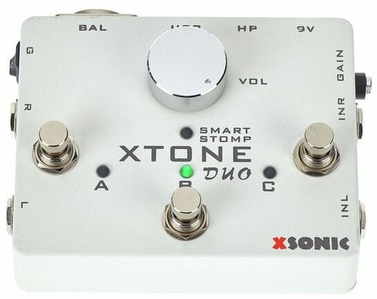 XSonic XTone Duo Guitar and Microphone Audio Interface Pedal, Front