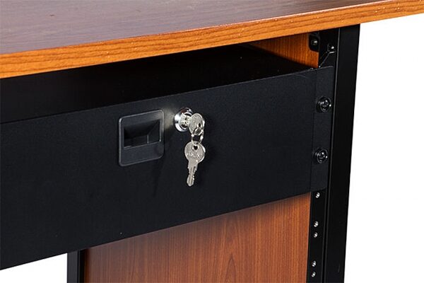 On-Stage Locking Shallow Rack Drawer, RDLS3000, 3-Space, Detail Front
