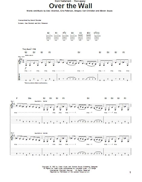 Over The Wall - Guitar TAB, New, Main