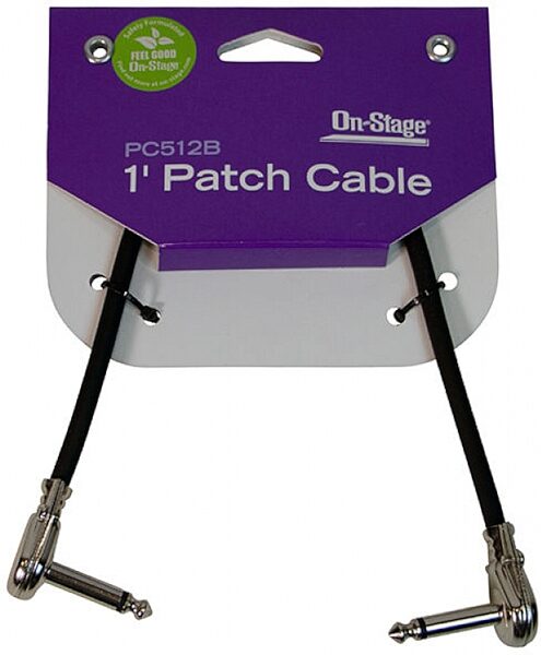 On-Stage Pancake Guitar Patch Cable, 12 inch, Boxshot Front