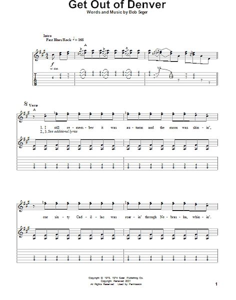 Get Out Of Denver - Guitar Tab Play-Along, New, Main