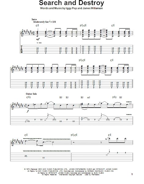Search And Destroy - Guitar Tab Play-Along, New, Main