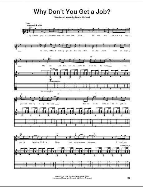Why Don't You Get A Job? - Guitar TAB, New, Main