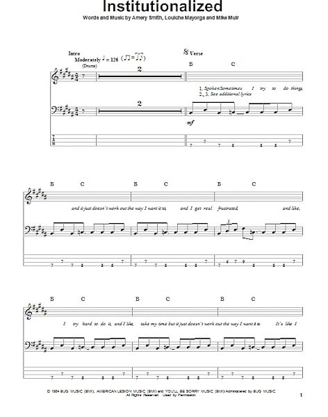 Institutionalized - Bass Tab, New, Main