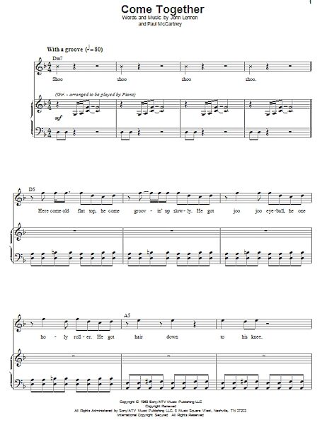 Come Together - Piano Vocal, New, Main