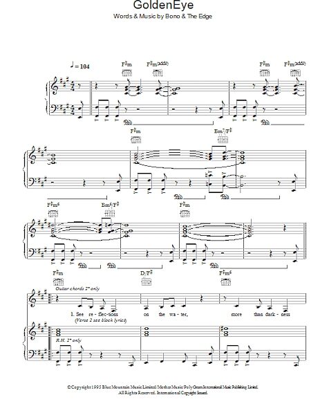 GoldenEye - Piano/Vocal/Guitar, Main