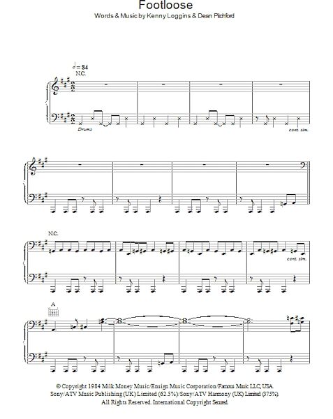 Footloose - Piano/Vocal/Guitar, New, Main