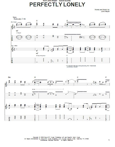 Perfectly Lonely - Guitar TAB, New, Main