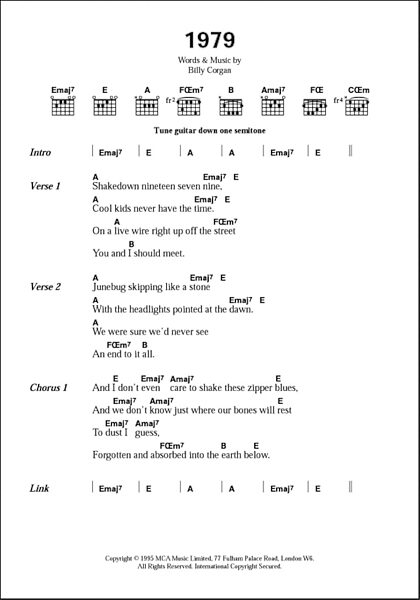 1979 - Guitar Chords/Lyrics, New, Main