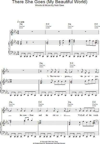 There She Goes (My Beautiful World) - Piano/Vocal/Guitar, Main