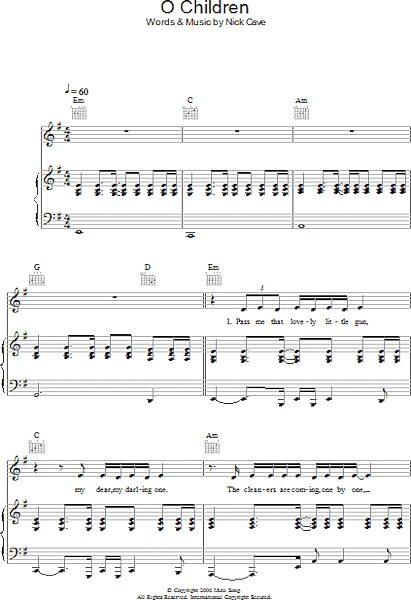 O Children - Piano/Vocal/Guitar, Main