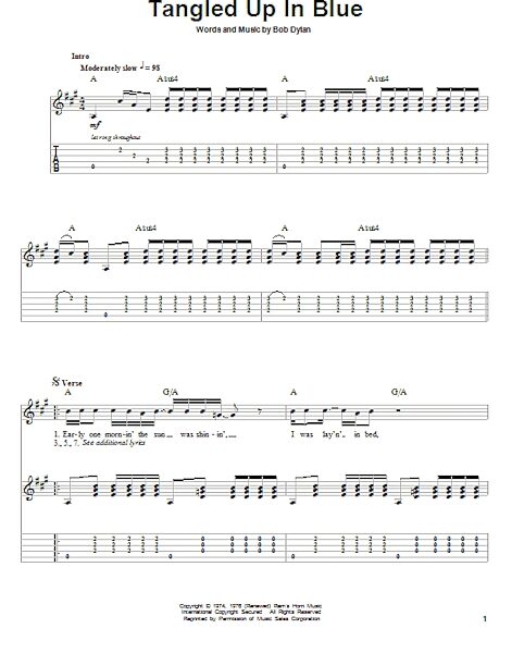 Tangled Up In Blue - Guitar Tab Play-Along, New, Main