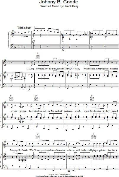 Johnny B. Goode - Piano/Vocal/Guitar, New, Main