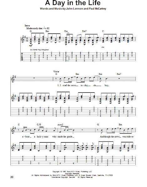 A Day In The Life - Guitar Tab Play-Along, New, Main