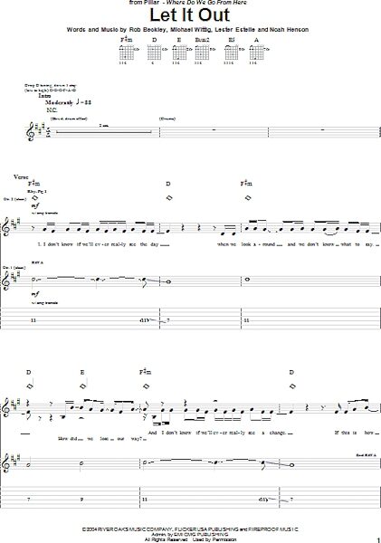 Let It Out - Guitar TAB, New, Main