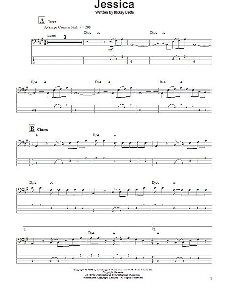 Jessica - Bass Tab, New, Main