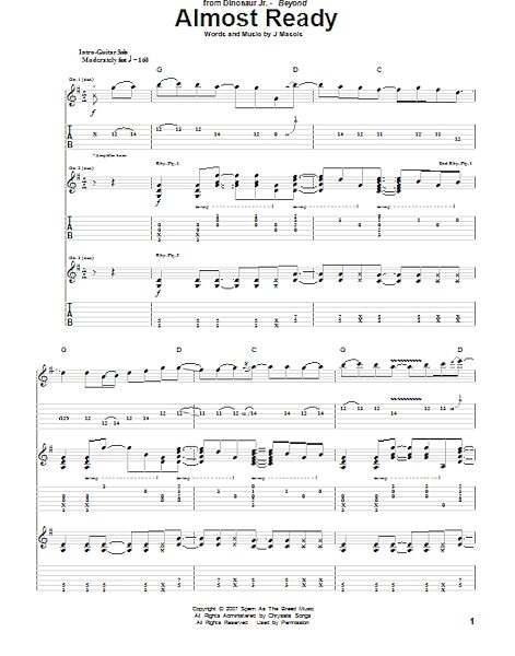 Almost Ready - Guitar TAB, New, Main