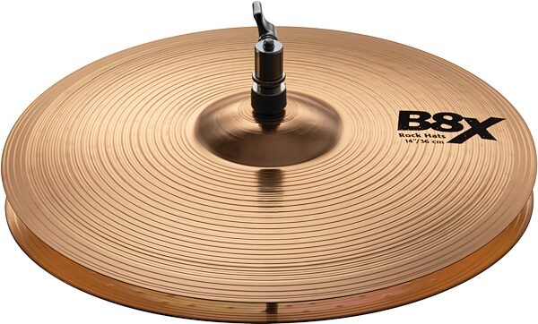 Sabian B8X Rock Hi-Hat Cymbals, 14 inch, Angled Front