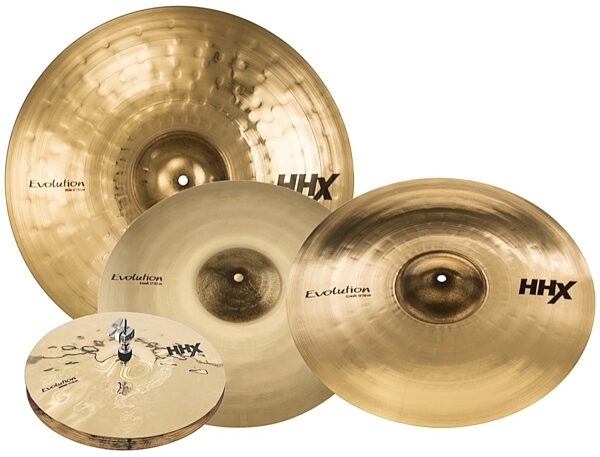 Sabian HHX Evolution Performance Cymbal Set, 14&quot; Hats, 17&quot; Crash, 21&quot; Ride, Free 19&quot; Crash, Tee, Main