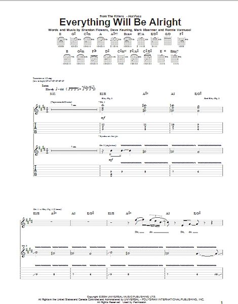 Everything Will Be Alright - Guitar TAB, New, Main