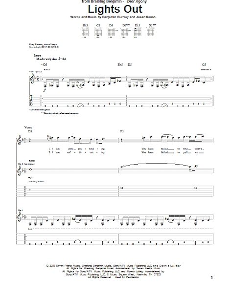 Lights Out - Guitar TAB, New, Main